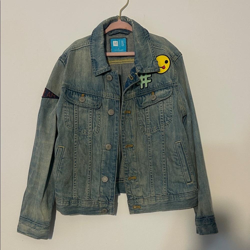 Gap Kids Denim Jacket with Emoji Patch